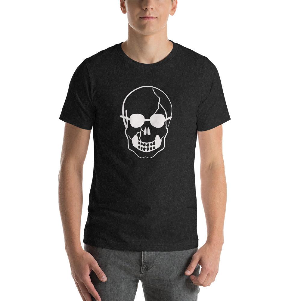 White Skull With Shades Unisex t-shirt