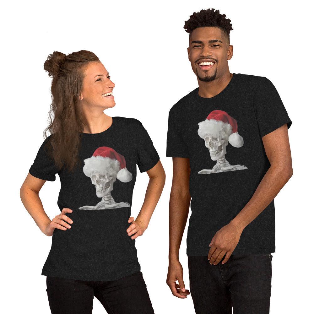 Skeleton Santa Halloween Christmas Confused Holiday Unisex t-shirt