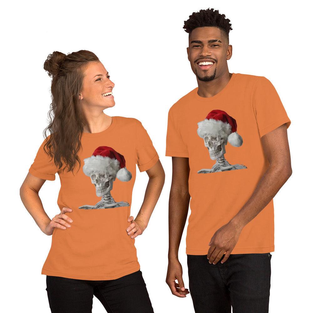 Skeleton Santa Halloween Christmas Confused Holiday Unisex t-shirt