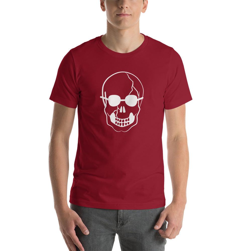 White Skull With Shades Unisex t-shirt