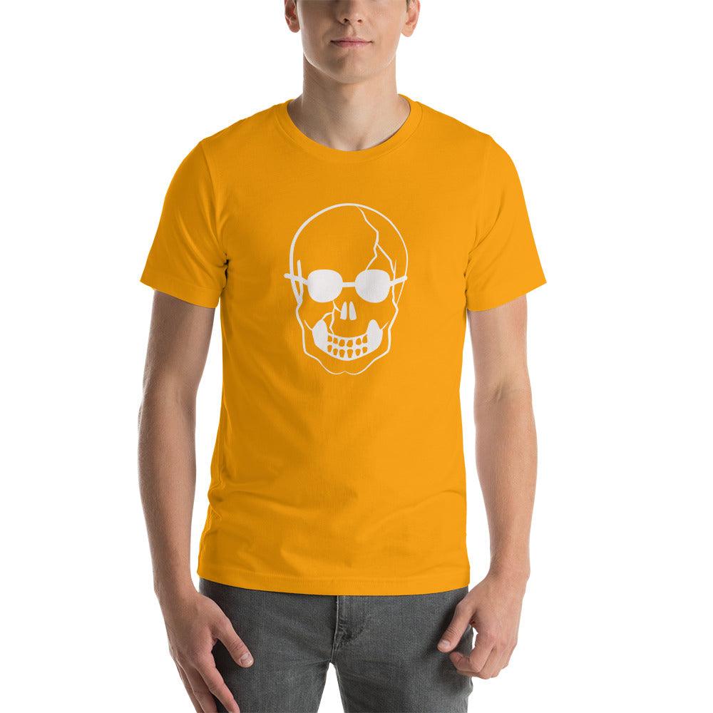 White Skull With Shades Unisex t-shirt