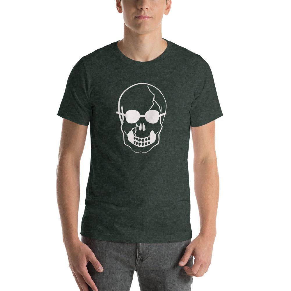 White Skull With Shades Unisex t-shirt