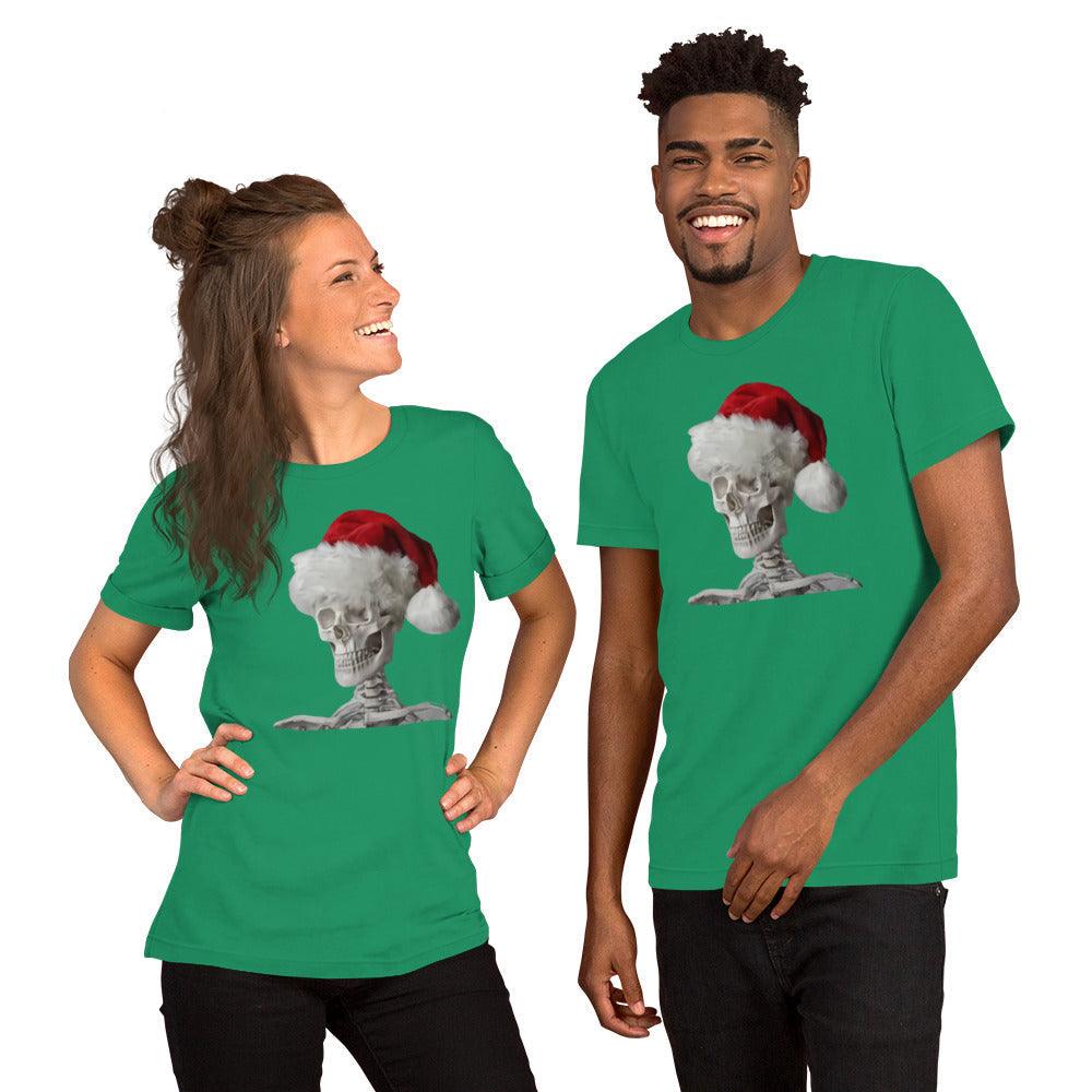 Skeleton Santa Halloween Christmas Confused Holiday Unisex t-shirt