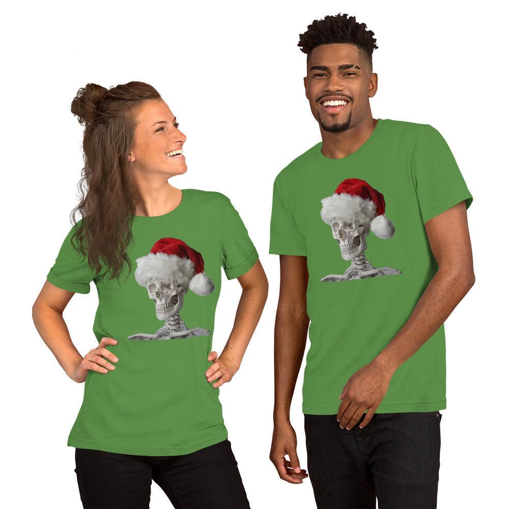 Skeleton Santa Halloween Christmas Confused Holiday Unisex t-shirt
