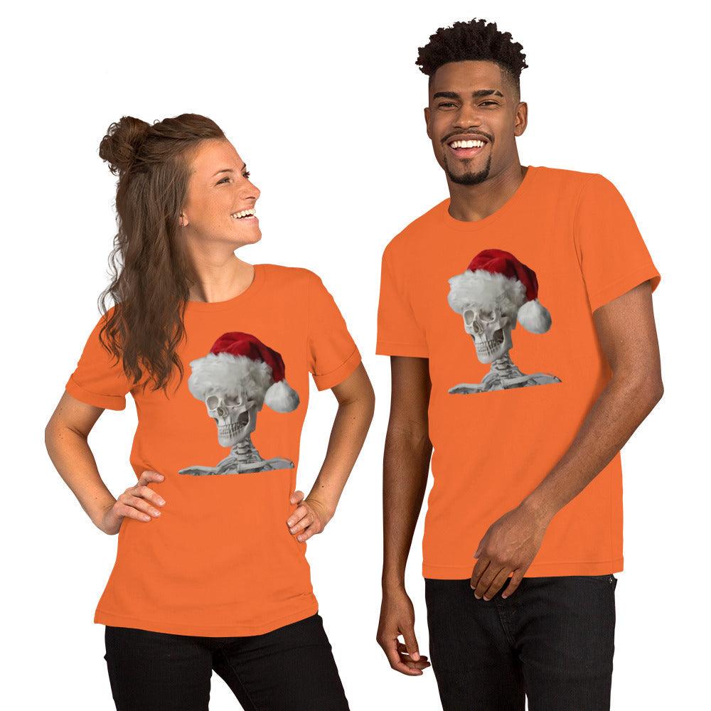 Skeleton Santa Halloween Christmas Confused Holiday Unisex t-shirt