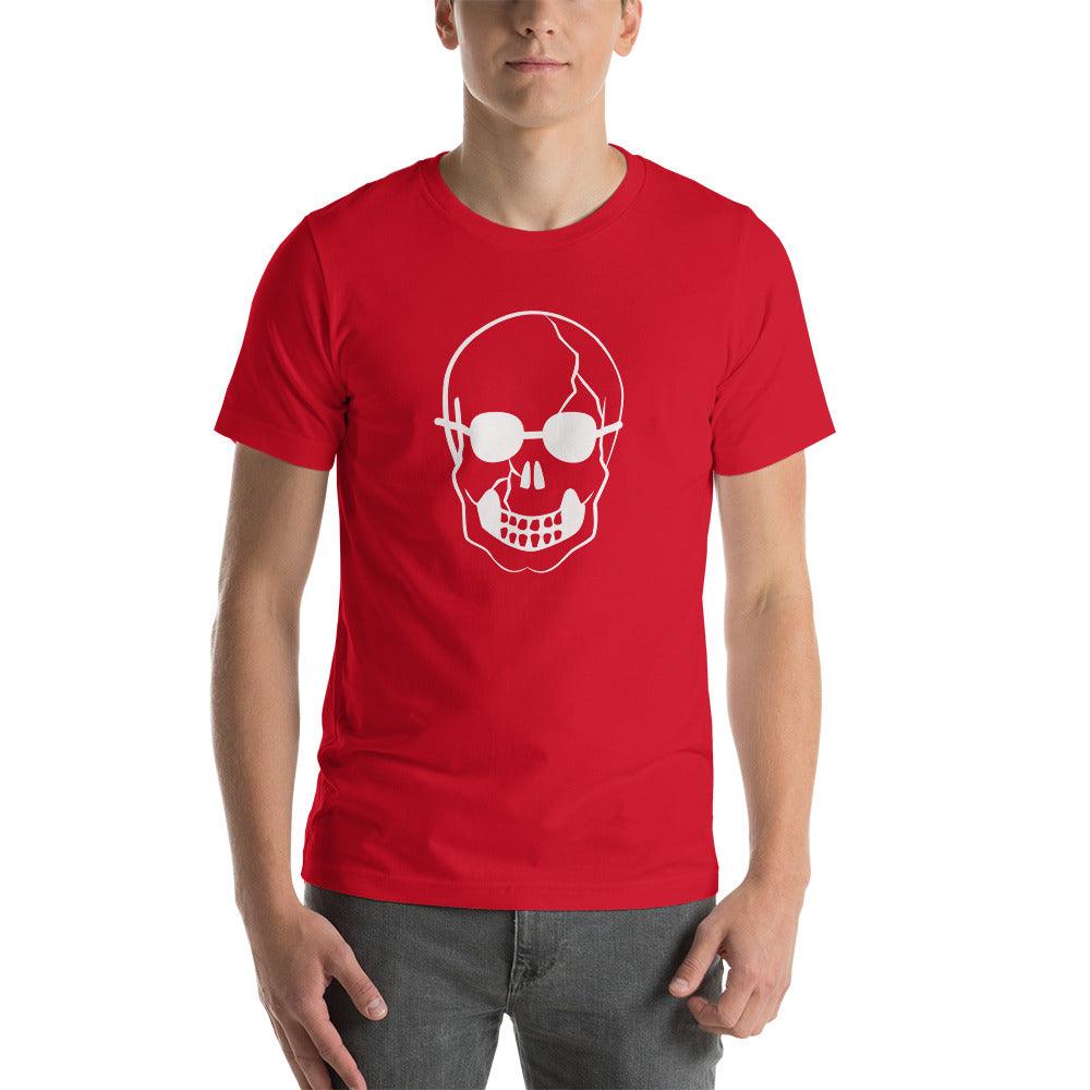 White Skull With Shades Unisex t-shirt