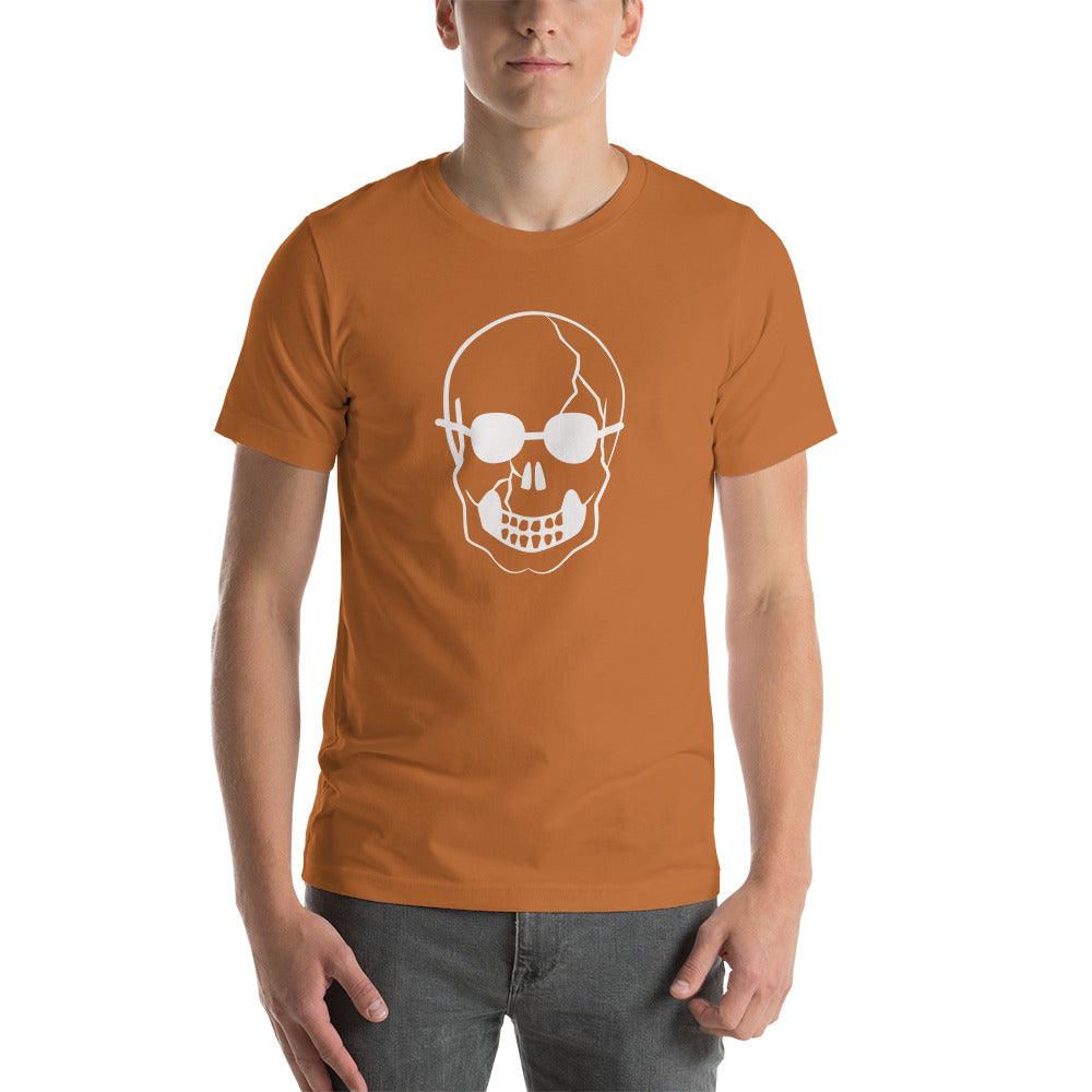 White Skull With Shades Unisex t-shirt