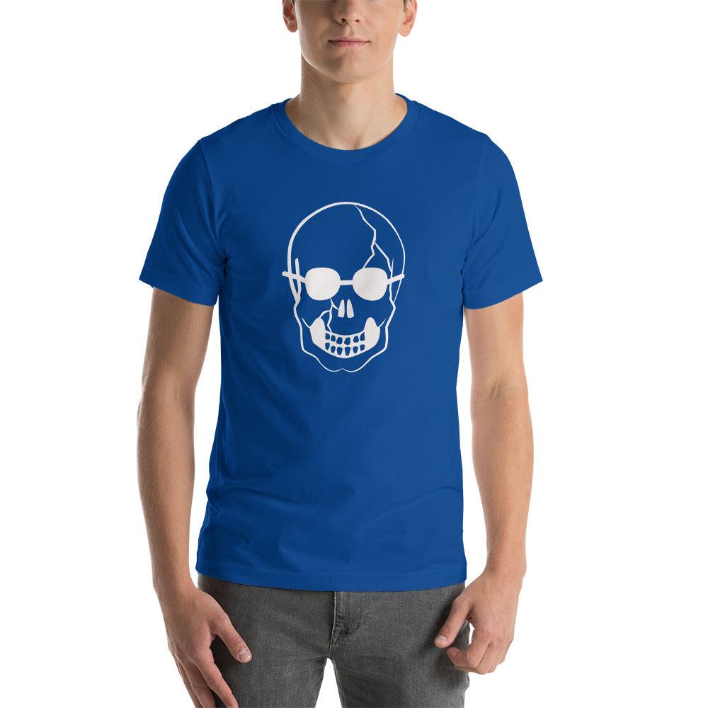 White Skull With Shades Unisex t-shirt