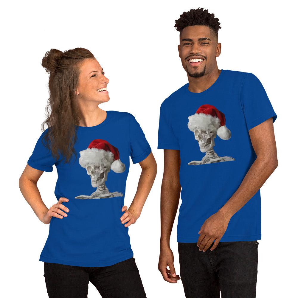 Skeleton Santa Halloween Christmas Confused Holiday Unisex t-shirt
