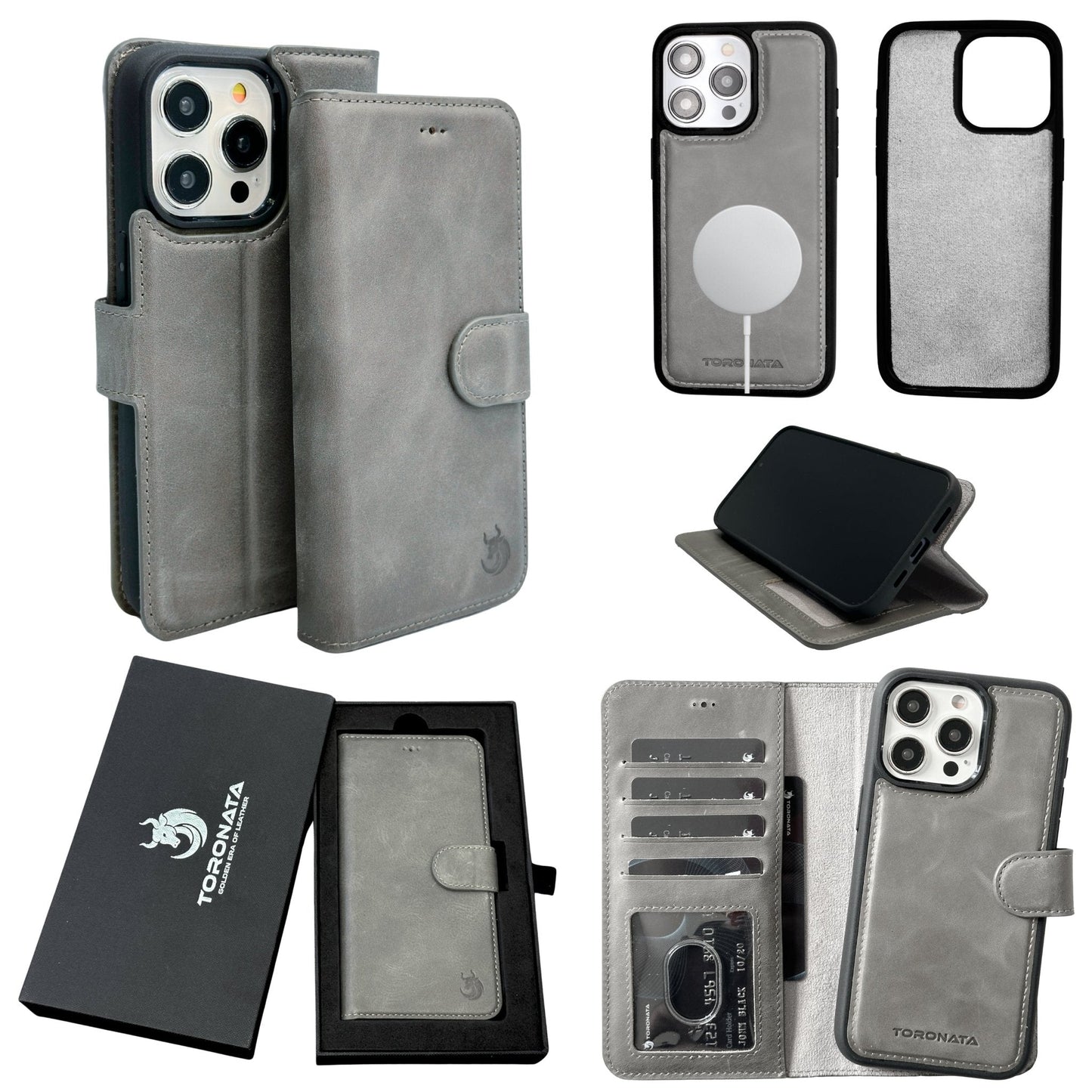 Vegas Premium Leather iPhone 15 Plus Wallet Case with MagSafe | Detachable RFID Blocking Luxury Wallet