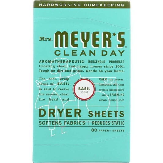 Mrs. Meyer’s Clean Day Dryer Sheets - 80pcs for Fresh Fabric Softening