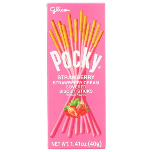 GLICO Pocky Strawberry - Delicious Strawberry & Cream Flavored Snacks