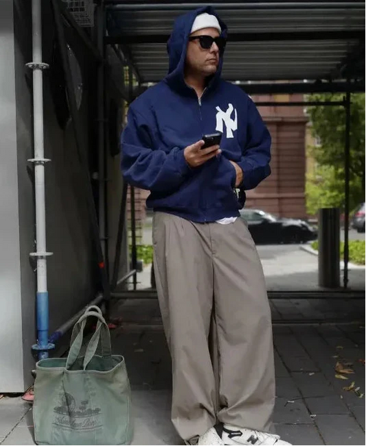 Electric Blue Anarchy Hoodie – Y2K Harajuku Letter Print Zip-Up for Men & Women, Street Royalty Edition