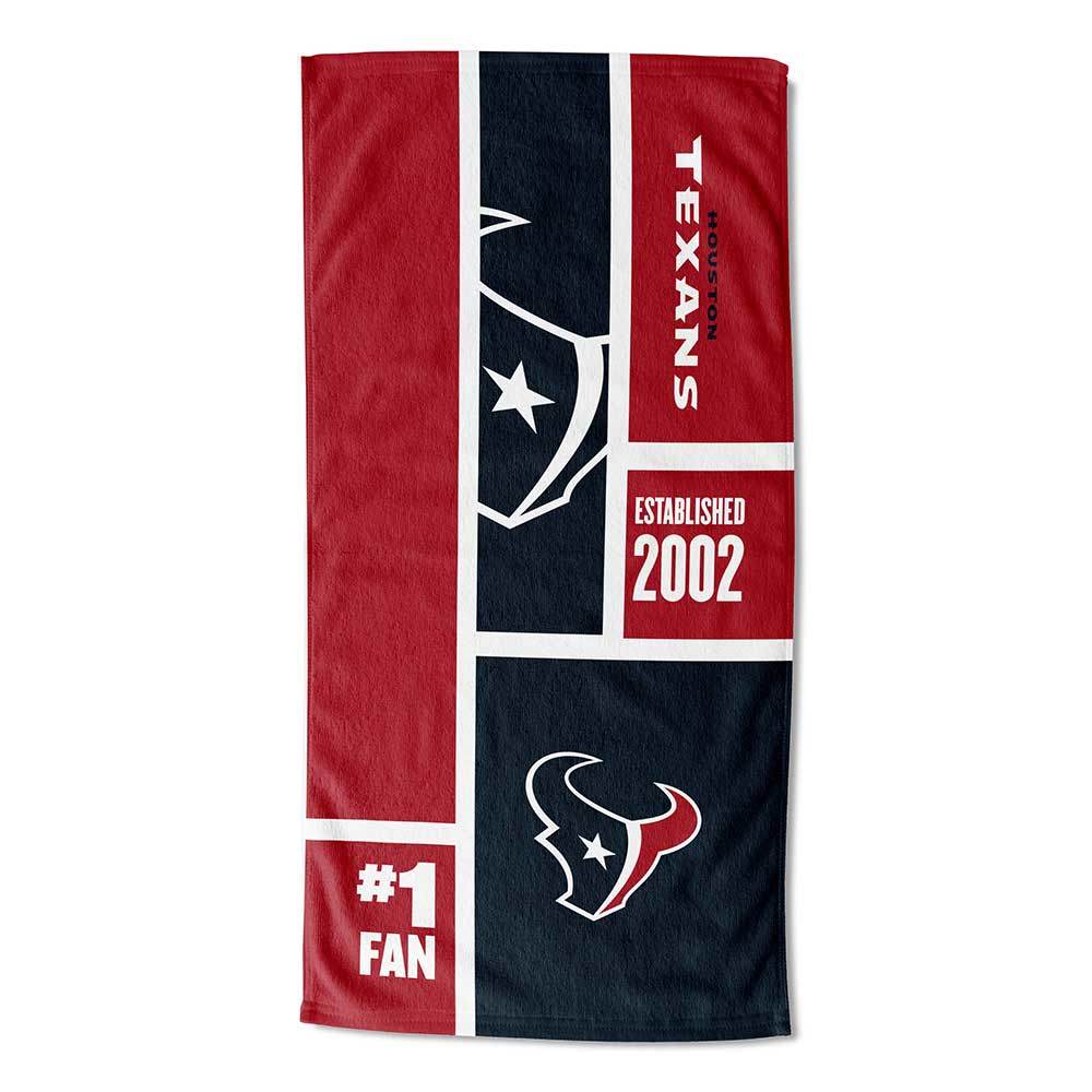 [Personalization Only] Texans Colorblock Personalized Beach Towel