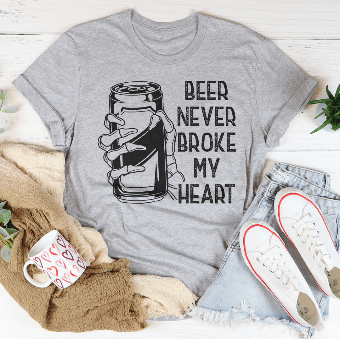 Beer Never Broke My Heart Skull T-Shirt