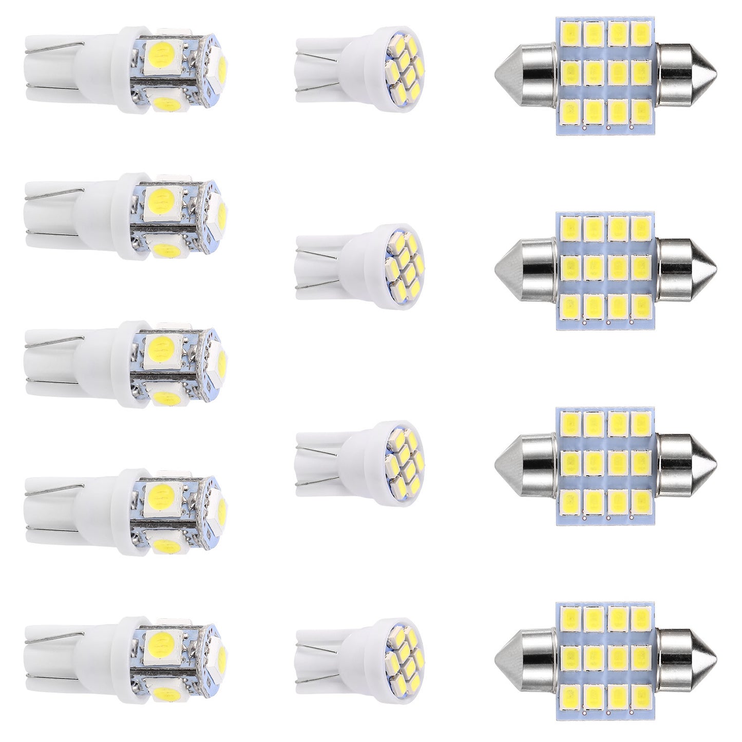 13Pcs T10 31mm Festoon LED Light Bulb Interior Dome Map LED Lights License Plate Trunk Side Positioning Lights