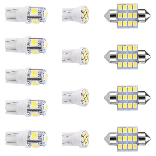 13Pcs T10 31mm Festoon LED Light Bulb Interior Dome Map LED Lights License Plate Trunk Side Positioning Lights