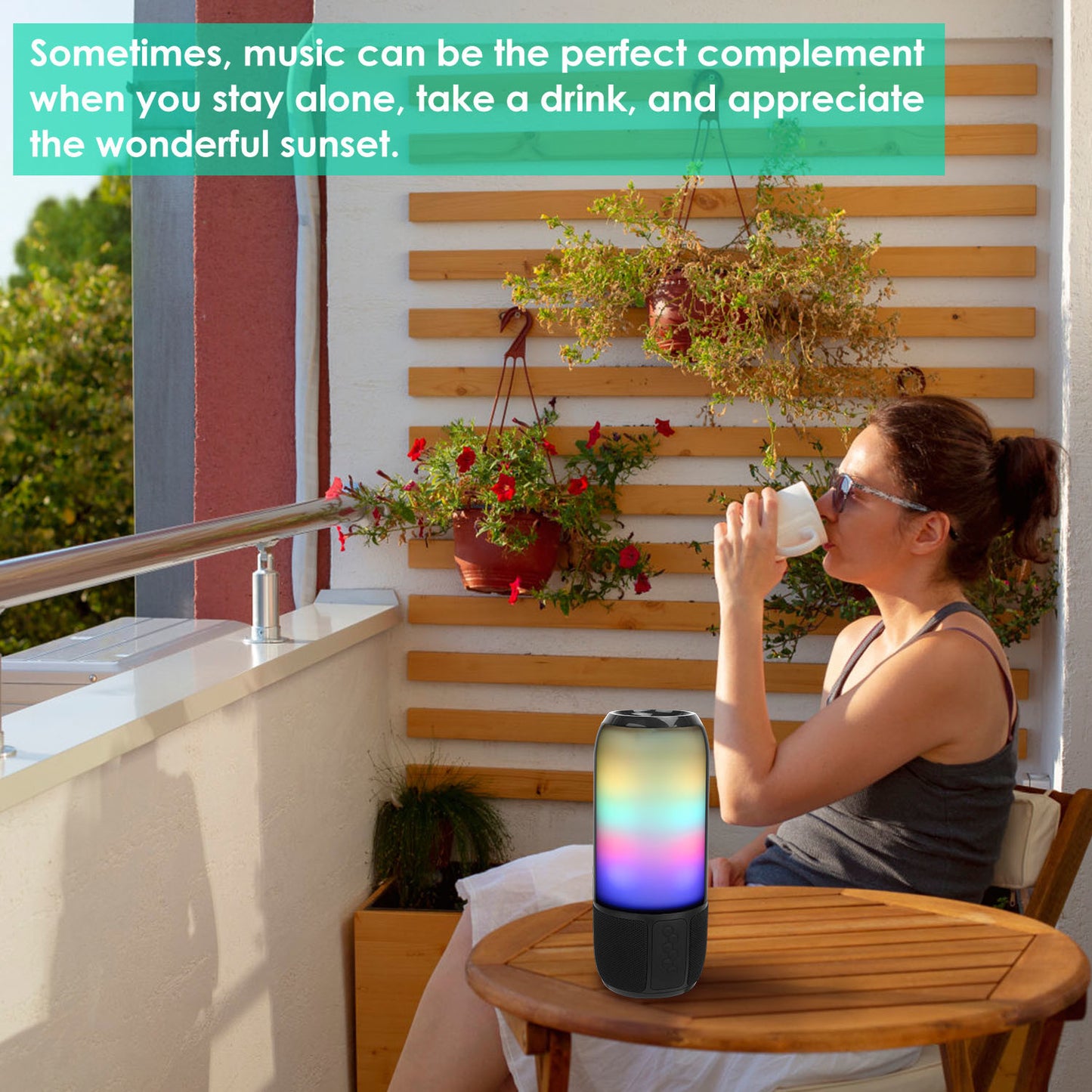 Wireless Portable Speaker Loud Stereo Speaker with Color Changing Light Radio Party TWS Speaker for Home Outdoor Travelling