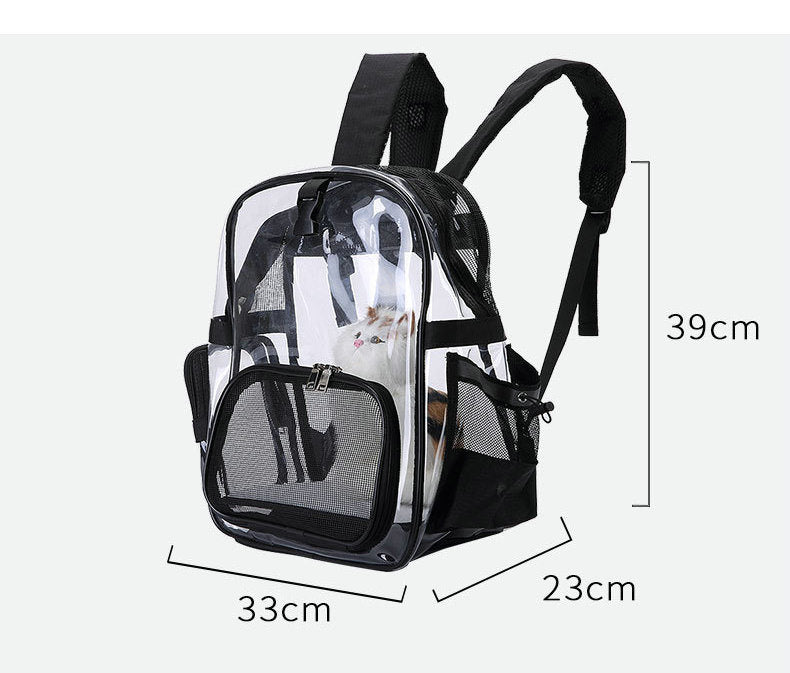 Transparent Pet Backpack Cat Backpack Carrier for Small Dog Kittens Breathable Mesh Window Travel Carrier Bag Weight up To 10lbs for Puppy Kitty Travel