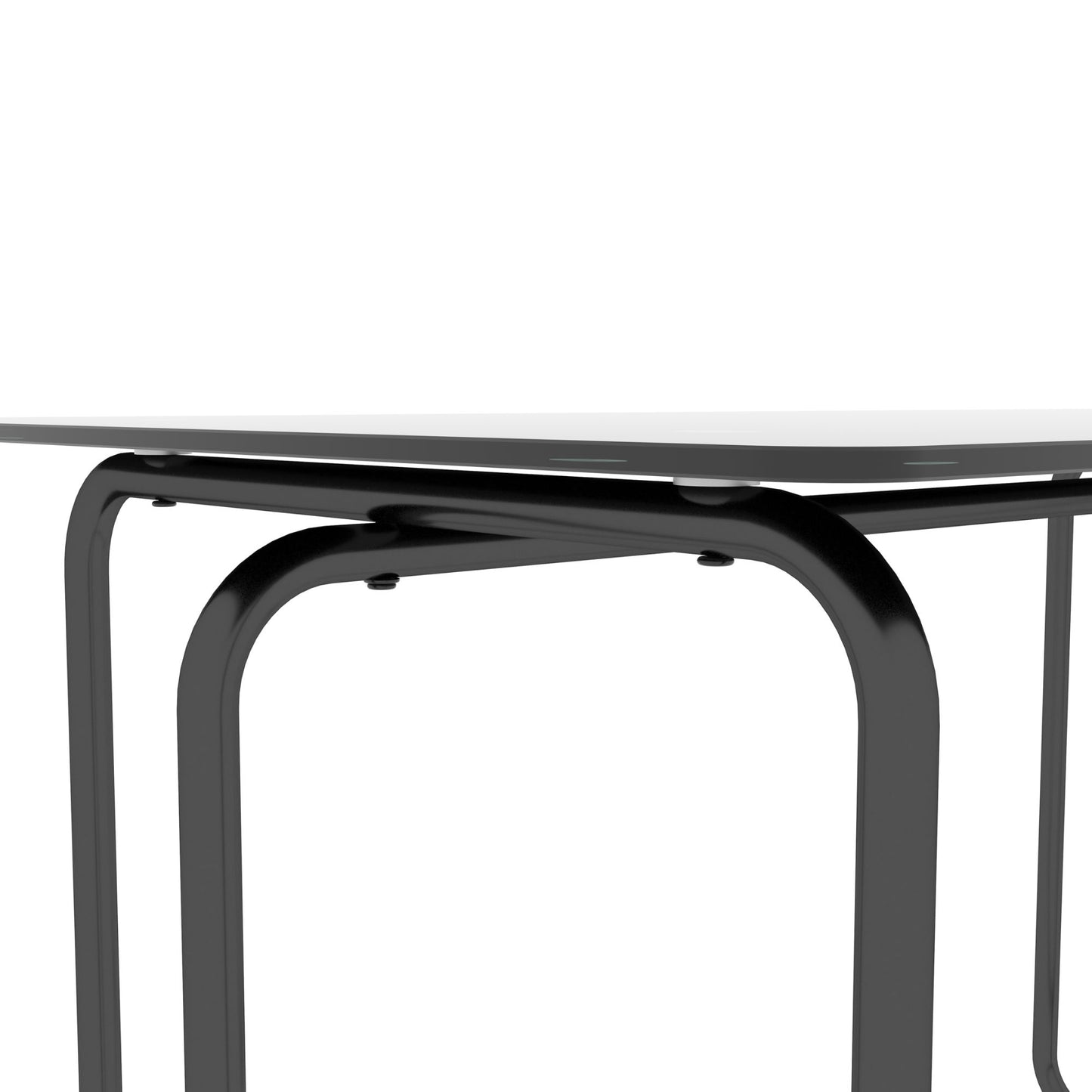 1-piece Rectangle Dining Table with Metal Frame; Tempered Glass Dining Table for Kitchen Room; Black