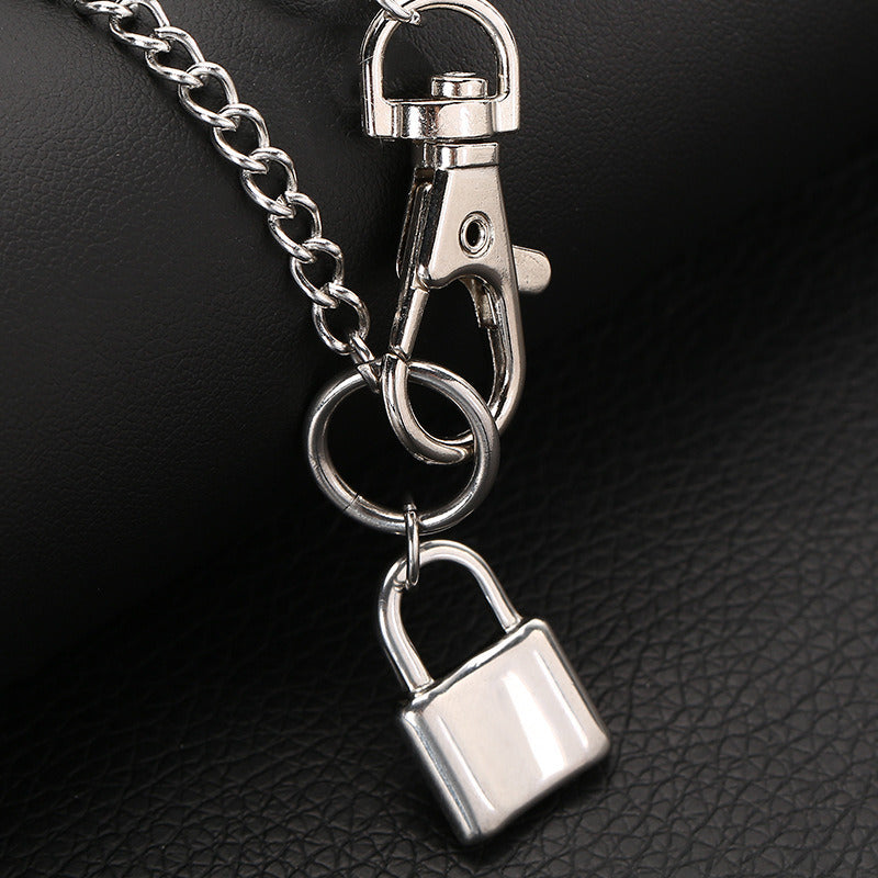 Carabiner Lock Pendant Necklace Simple Cute Necklaces Long Chain Fashion Jewelry Men and Women