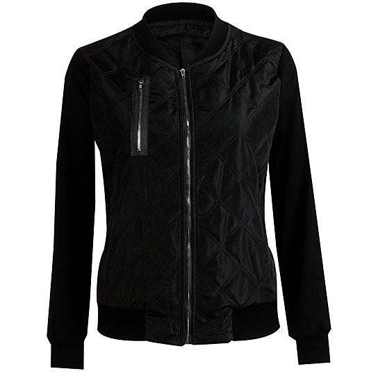 Chic Babe Bomber Jacket In Quilted Satin