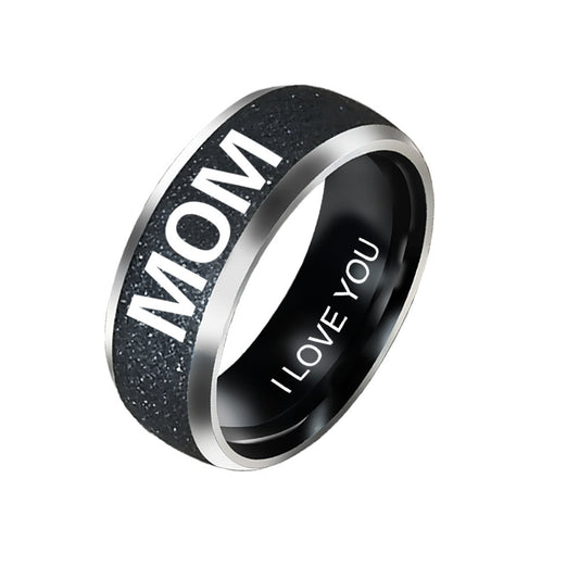 Engraving Text LOVE MOM DAD SON DAUGHTER Stainless Steel Couple Rings For Women And Man Family Ring Couples Jewelry
