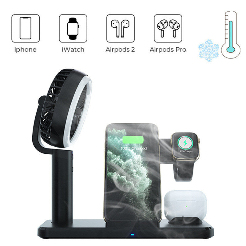 15W QI Wireless Charger With Fan For Iphone XS 12 11 Pro Max Fast Charging Samsung S10 S9 8 Dock Station For Airpods Apple Watch