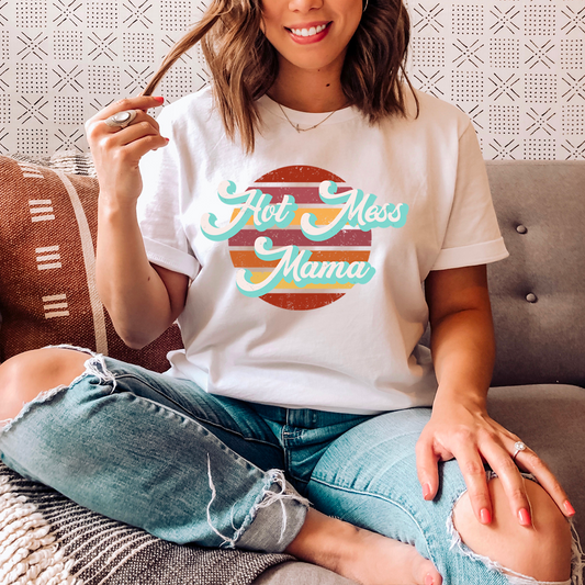 Retro Hot Mess Mama T-Shirt