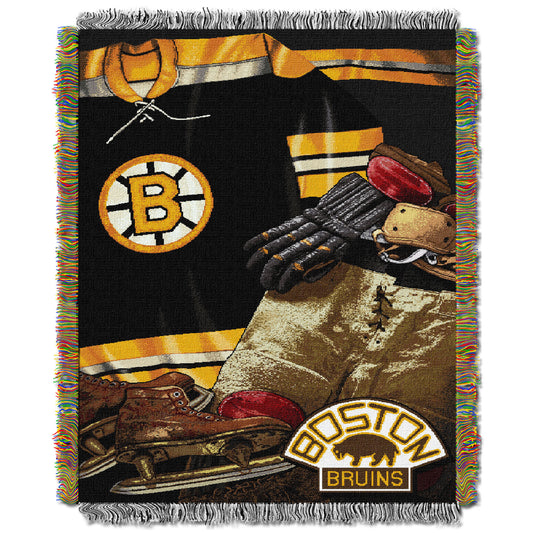 Bruins OFFICIAL National Hockey League; "Vintage" 48"x 60" Woven Tapestry Throw by The Northwest Company
