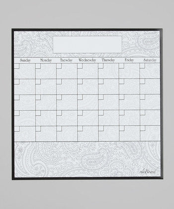 Dry Erase Fridge Calendar. Meal Planner, Organizer. Bill Reminder Paisley Calendar