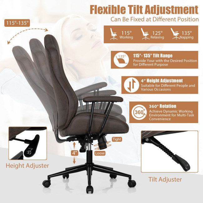 High Adjustable Back Executive Office Chair with Armrest