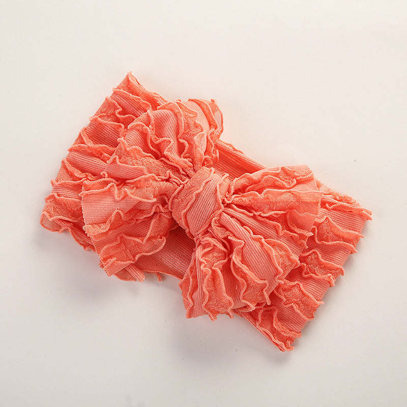 Baby Solid Color Elastic Handmade Big Bow Headband