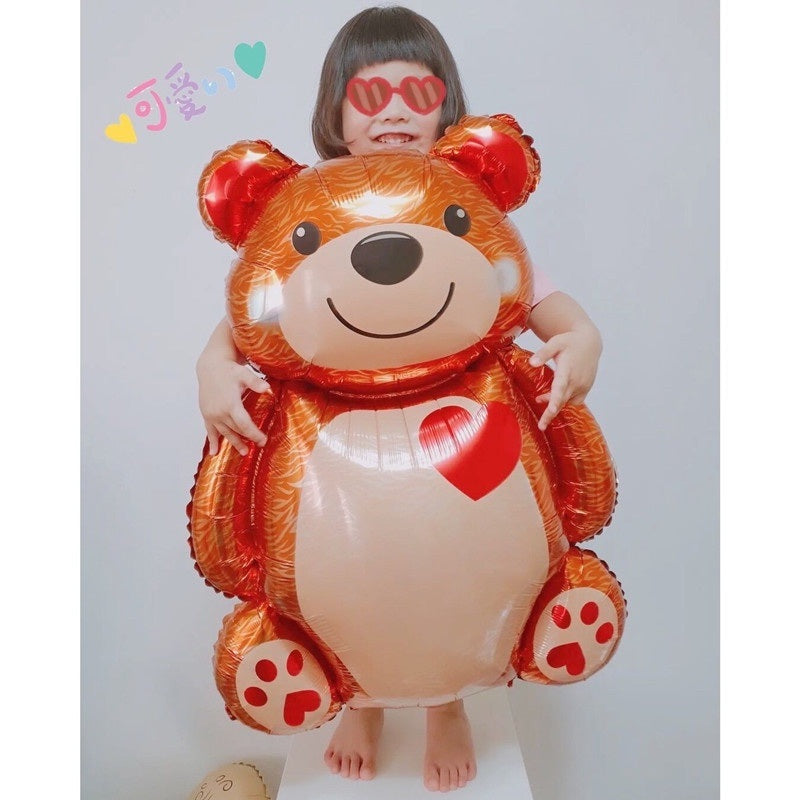 1PCS Big 3D Happy Heart Love Bear Foil Balloon Wedding Valentine's Decoration Birthday Toys Baloon