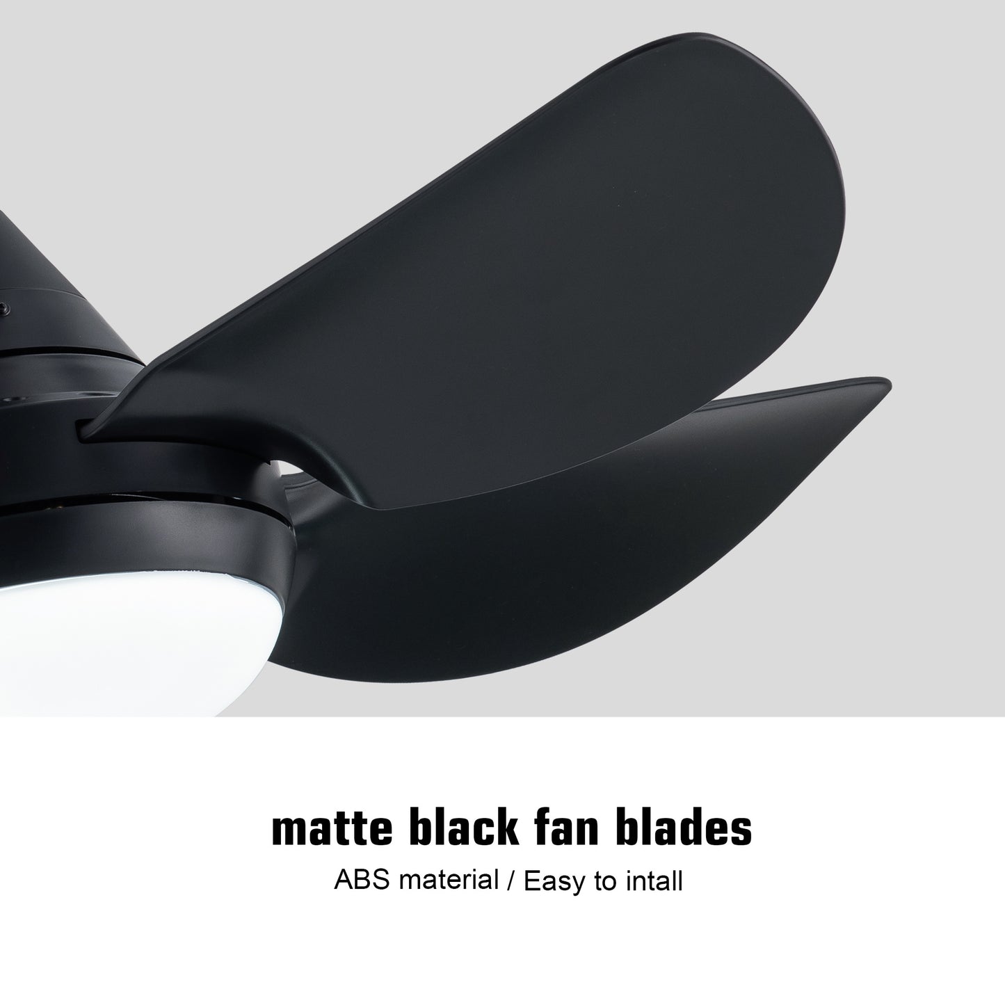 YUHAO Modern 30 in.Integrated LED Ceiling Fan With Matte Black Blades