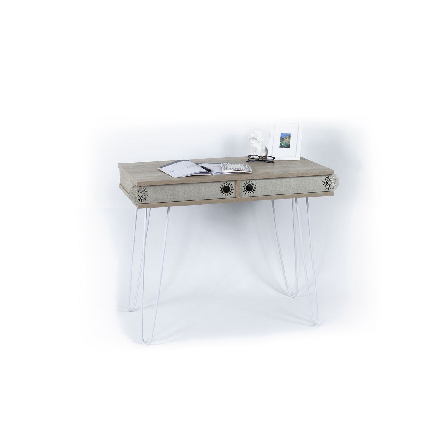 Lora Metal Legs 2 Tier Modern Desk