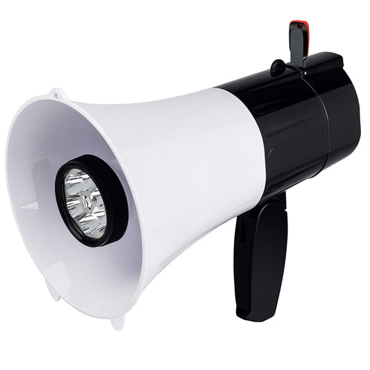 5Core Megaphone Handheld with LED lights Bullhorn Cheer Loudspeaker Bull Horn Speaker Megaphono Siren Torch Flashlight Sling Strap Portable 148 LED