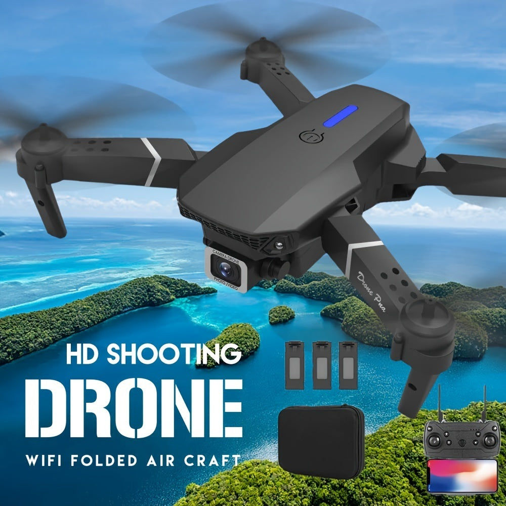 E88 RC Drone WIFI FPV With HD Dual Camera RC Foldable Mini Quadcopter Helicopter Height Hold Dron Gift Toys With 3 Battery