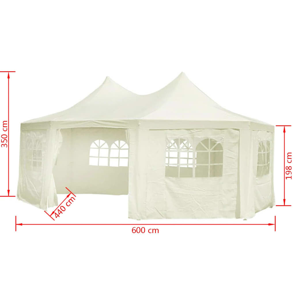 Octagonal Party Tent Cream White 20' x 15' x 12'