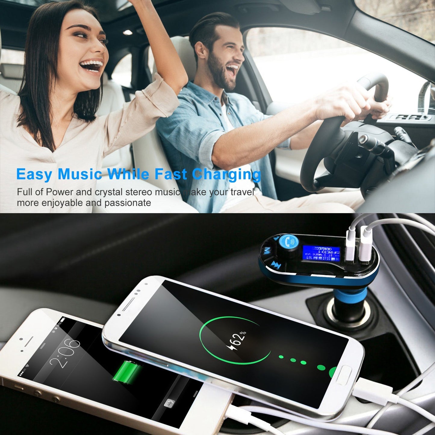 Car Wireless FM Transmitter Dual USB Charger Hands-free Call MP3 Player Aux-in LED Display Remote Controller