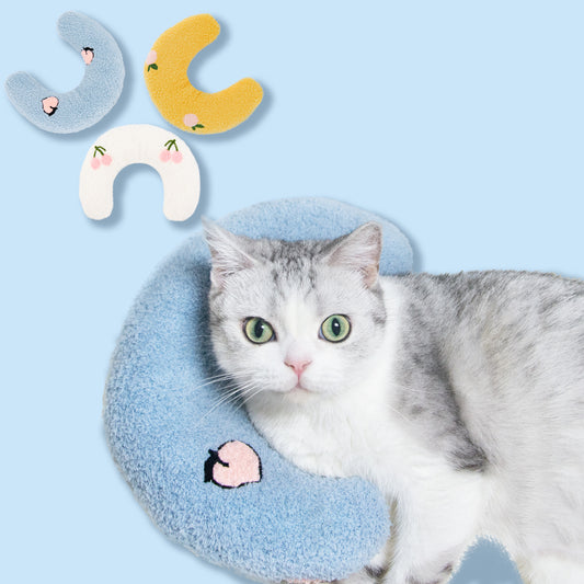 Cat Pillow, Small Pillow for Cat, Cat Blankets for Indoor, Pet Toy, Small Banana Donut Bed for Pets, Little Pillow for Cats No Heating Pad, Real Littles Fluffy Kittens Accessories for Pet Calming