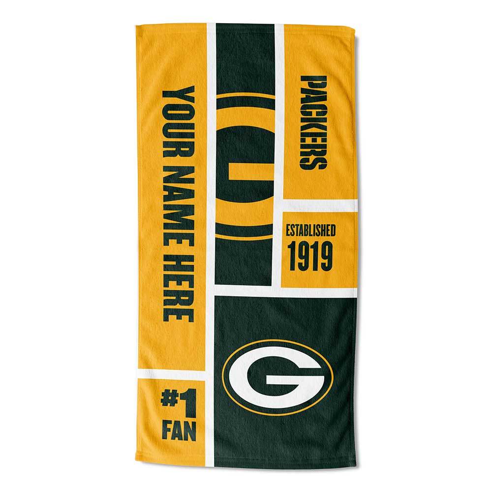 [Personalization Only] Packers Colorblock Personalized Beach Towel