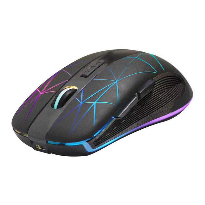 Rii RM200 Wireless Mouse,2.4G Wireless Mouse 5 Buttons Rechargeable Mobile Optical Mouse with USB Nano Receiver,3 Adjustable DPI Levels,Colorful LED Lights for Notebook,PC,Computer-Black