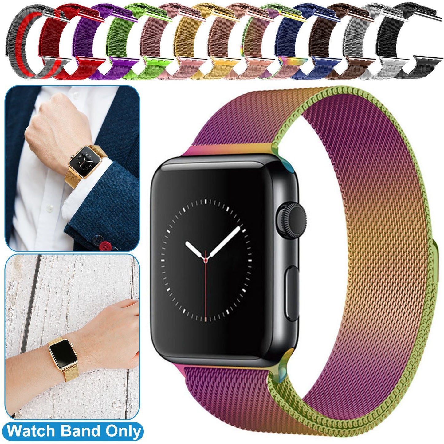 Magnetic Watch Band Replacement Milanese Bands Compatible For Apple Watch Bands 42mm Series 1 2 3