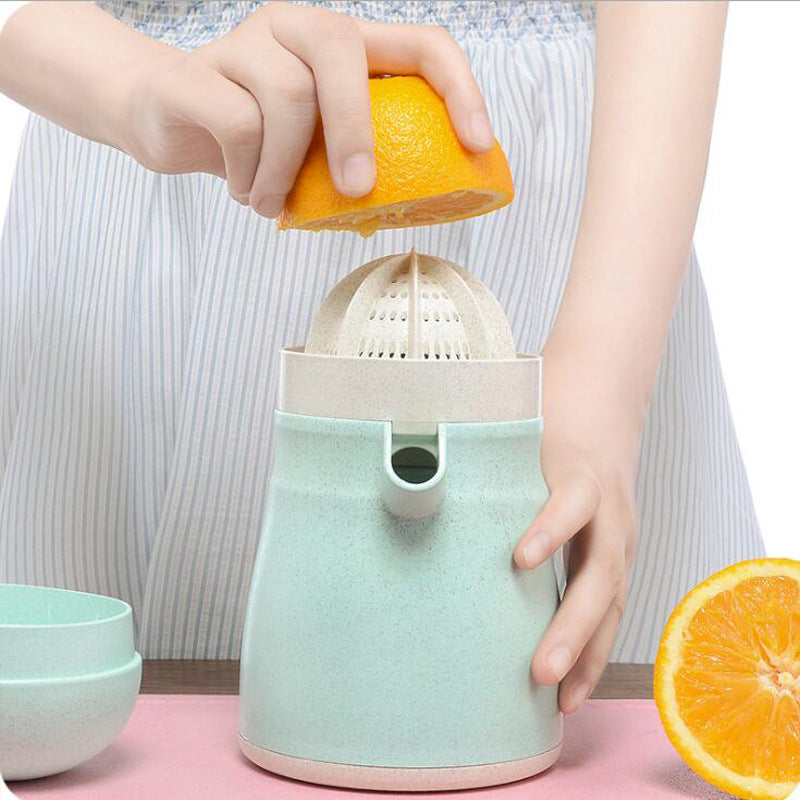 Manual 2-in-1 Functions Juicer and Presser with Strainer and Container Orange Lemon Grapefruit Squeezer Presser Lid Rotation Press Reamer with Pour Spout Container