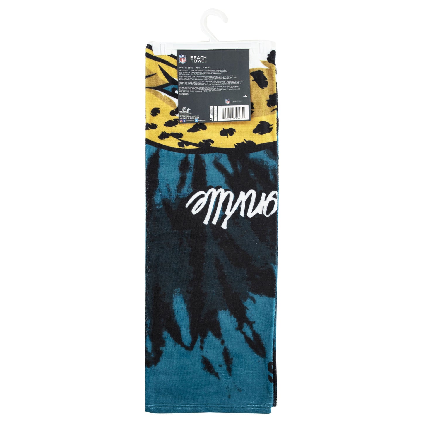 Jaguars OFFICIAL NFL "Psychedelic" Beach Towel; 30" x 60"