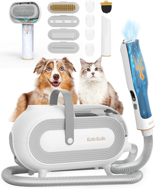 Katio Kadio Pet Grooming Vacuum for Dog - 60dB Low Noise Pet Dog Grooming Kit & Pet Hair Vacuum, Dog Grooming Tools for Shedding Small, Medium Dog Cat