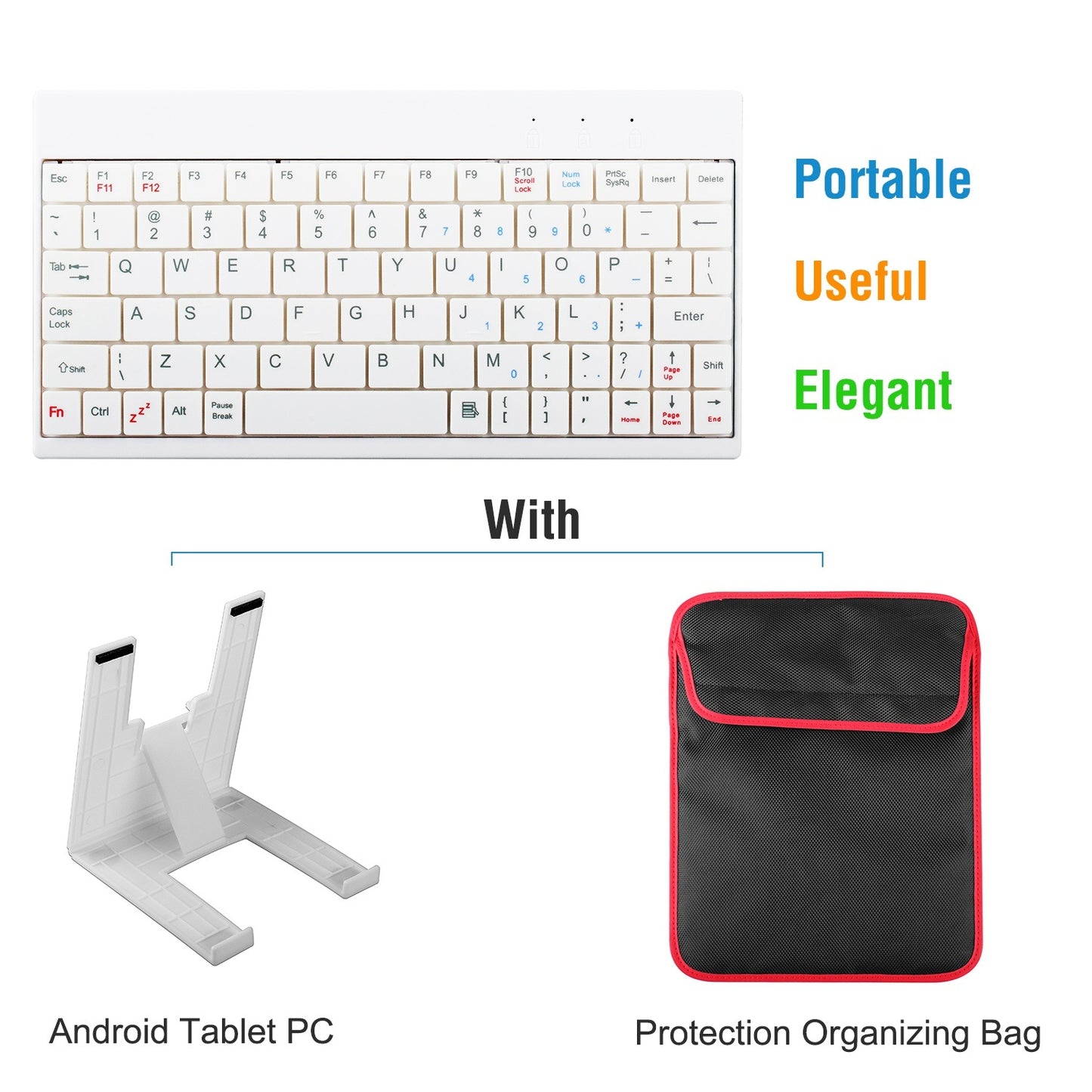 80 Keys Wired Keyboard Mini USB Connector Keyboard Portable Durable Keyboard with Carry Bag