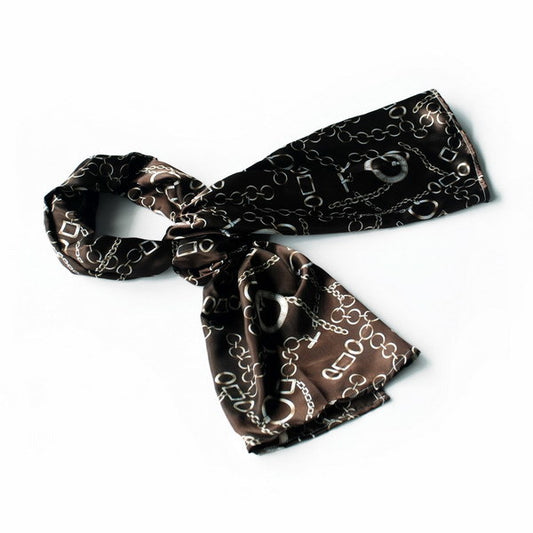 Blando Chocolate Circle Chain Print Chic Super Comfy Silk Scarf/Wrap/Shawl(Small)