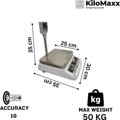 KiloMaxx KM-15, 50Kg With Front and Pole Display For Shop Kirana Industrial Uses (